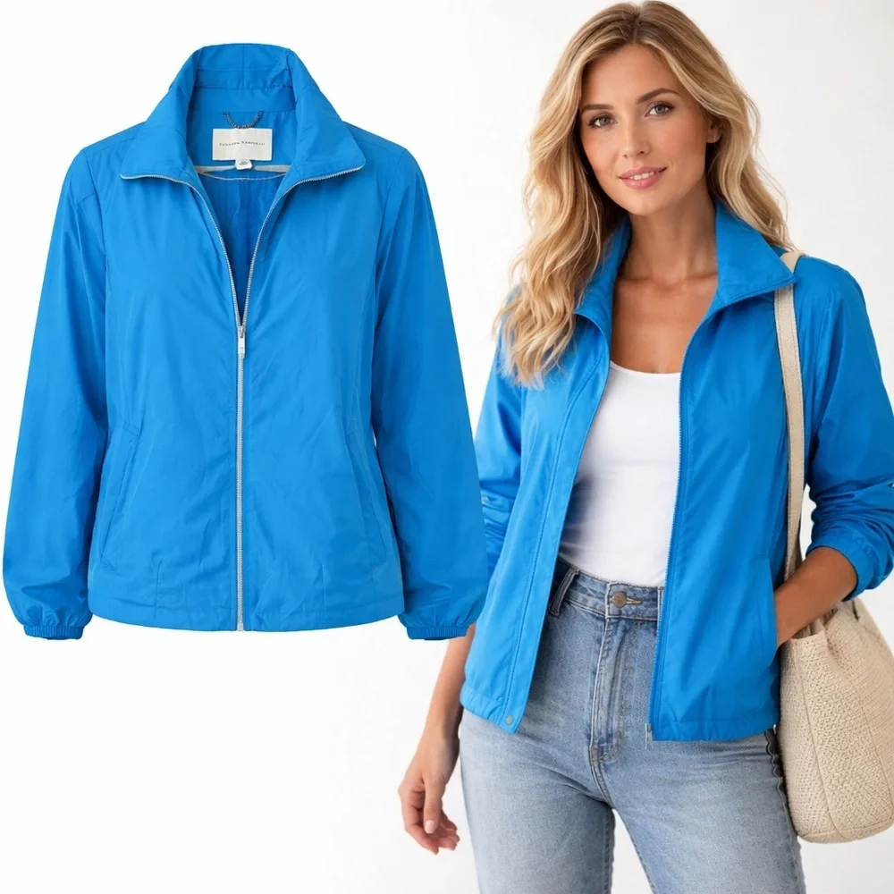 Banana Republic | Blue Lightweight Zip Jacket Windbreaker | Medium - Picture 5 of 6